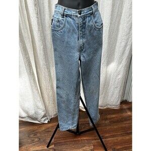 Vintage Bugle Boy Gold Crest Series Light Wash Straight Blue Jeans 80s era 28x31